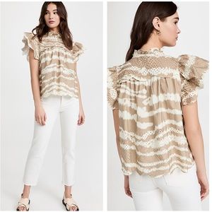 Sea Tie Dye Eyelet Top Size XS